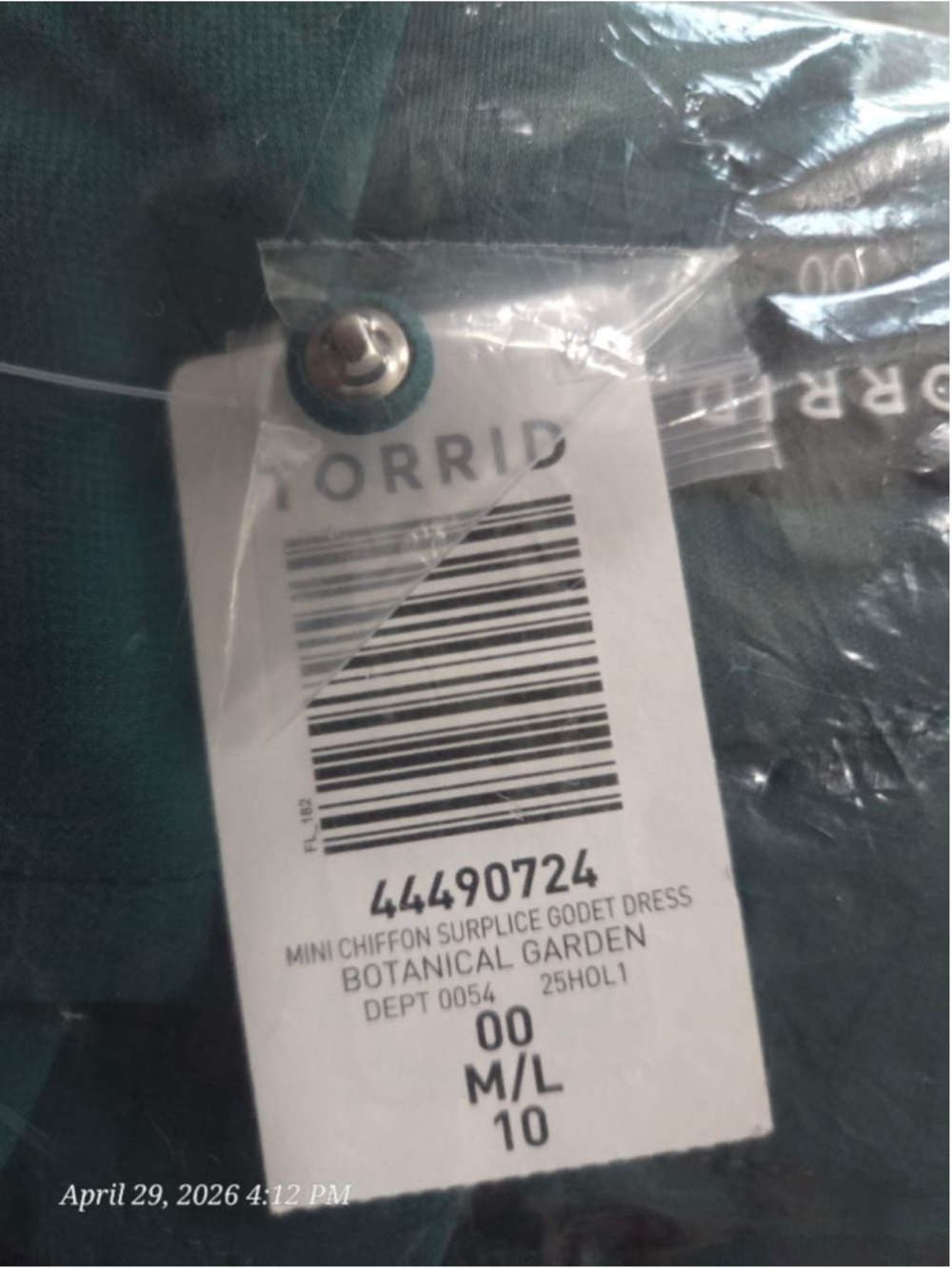 NWT Torrid Mini Chiffon Surplice Godet Dress Size 00 (10-12) - Picture 6 of 6